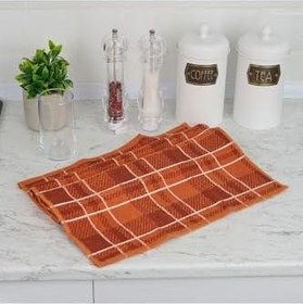 Resim Soft Plaid Mutfak Havlusu - Kiremit - 40X66 Cm 