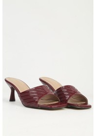 Resim Pierre Cardin Kadın Bordo Rugan Kadın Topuklu Terlik Pc-55762 Bordo 