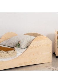 Resim Markaawm Markaawm Lara Montessori Yatak Ahşap Beşik Çocuk Karyola Akçaağaç 