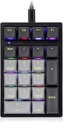 Resim Mistaha K3 21 Tuşlu Sayısal Klavye Ayrılabilir Veri Kablolu Ergonomik RGB Mekanik Klavye Gateron GPRO Kırmızı Anahtarlar 