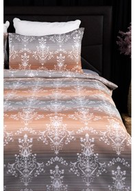 Resim Nova Lastikli Çarşaflı Çift Kişilik Nevresim Takımı - Kiremit Kiremit 