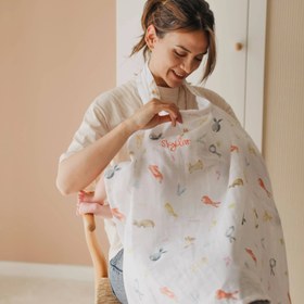 Resim Tavşan Çiftliği Pamuk Müslin Emzirme Önlüğü 