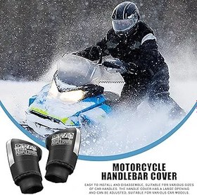 Resim Motosiklet Gidon Manşonları - Motosiklet Saplı Kavrama Eldivenleri, Saplı Kavrama Eldivenleri, Yansıtıcı Tasarımlı Kış Termal Eldivenler, Erkekler Kadınlar için Gidon Manşonları 