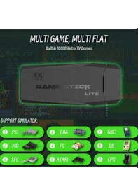 Resim Oyun Konsolu 2.4g Kablosuz Çift Kol Nostaljik Oyunlar 4k Game Stick 10.000 Oyun Atari Gaming Atari 