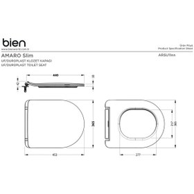 Resim Bien Amaro Slim Yavaş Kapanan Uf/duroplast Klozet Kapağı Beyaz 