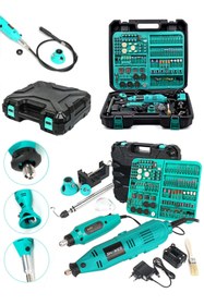 Resim Graizer Alman 400 Watt 352 Parça 60.000 Rpm 6 Kademe Devir Ayarlı Hobi Gravür Seti Mini Taşlama Makinesi 