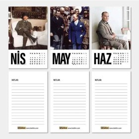 Resim 2027 Atatürk Takvimi Haftalık Planlayıcı Masa Takvimi Kırmızı 