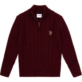 Resim U.s. Polo Assn. Erkek Çocuk Bordo Kazak /triko 50315628-VR014 