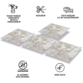 Resim Tink Kendinden Yapışkanlı Gri Mermer Desenli Pvc Karo 30x30 Cm 