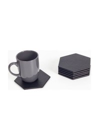 Resim Turgut Office Deri Altıgen Bardak Altlığı Siyah 6 Adet Siyah 