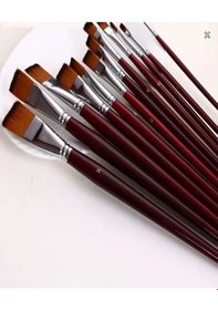 Resim Yassı Uçlu 14 Numara Resim Fırçası 5 Li 1 Paket Samur Kesik Uçlu Fırça Seti Guaj Sulu Akrilik Yağlı Boya Fırçaları 