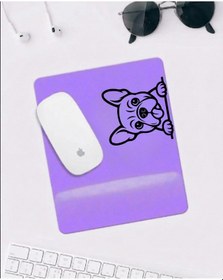 Resim Sevimli Köpek Desenli Mousepad Mor Zemin Kaymaz Tabanlı Mouse Pad 