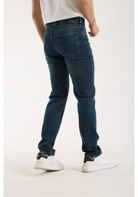 Resim Erkek Pantolon Regular Fit Yeşil Tint Fermuarlı Rahat Giyim Jeans Yeşil Tint 