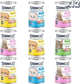 Resim Snow Cat Premium Parça Etli Karışık Kedi Konservesi 12 x 400 G 