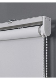 Resim Ithal Kalın Beyaz Zebra Stor Güneşlik Perde Etek Düz Alüminyum Kasa Metal Ayak 