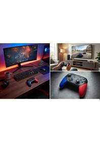 Resim Kablosuz Oyun Kolu Bluetooth Gamepad Pc Telefon Tablet Uyumlu Titreşimli Ergonomik Kontrolcü 