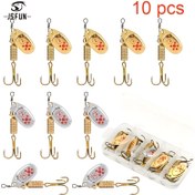 Resim 10 adet 6.3cm/7g Spinner Kaşık, Levrek, Alabalık, Turna ve Turna Balığı için Metal Yem 
