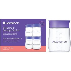 Resim Lansinoh Anne Sütü Saklama Şişeleri 4'lü 