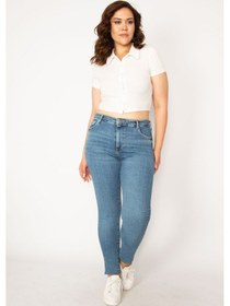 Resim Şans Kadın Mavi 5 Cep Skinny Jean Pantolon 65n33761-mavi Mavi 