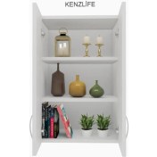 Resim Kenzlife mutfak dolabı idil 060.060.32 byz 2 raflı kapaklı ofis banyo kiler evrak kitaplık 