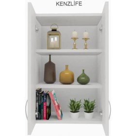 Resim Kenzlife mutfak dolabı idil 060.060.32 byz 2 raflı kapaklı ofis banyo kiler evrak kitaplık 