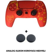 Resim Ps5 Dualsense Futbol Takımı Temalı Koruyucu Silikon Kılıf + Analog Silikon Koruyucu Arsenal 