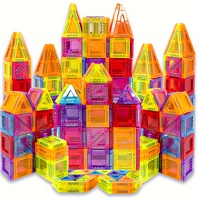 Resim 50/80 Adet Mini Manyetik Yapı Blokları, Çocuklar İçin Küçük Boyutlu ve Taşınabilir Tasarımıyla Noel 3D Montaj Oyuncak, Tatil Doğum Günü Hediyesi 
