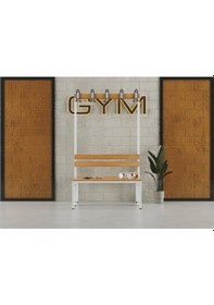 Resim Ayakkabılıksız 4 Ayaklı Çift Taraflı Bank, Kanca Şeritli Bank, 10 Kanca, 100x85x170 Cm, Spor Nankı 