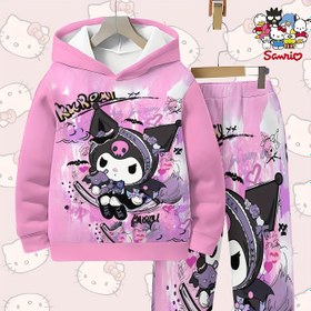 Resim Kız Çocuk Moda Takımları, Kız Çocuk Pantolon Takımları, Klasik Çizgi Film Sevimli, Pembe Havalı Tam Vücut Baskılı Kapüşonlu Sweatshirt ve Pantolon İki Parça Tasarım, Yeni İlkbahar ve Sonbahar Modaları, Nefes Alabilir, Rahat ve Çok Yönlü Moda Giyim, Dış Mekan için 