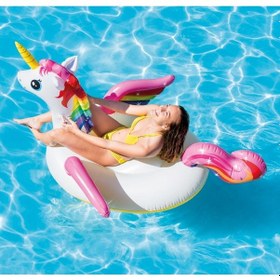 Resim İntex Unicorn Tek Boynuzlu At Şişme Binici Unicorn At Binici Bot 201 x 140 x 97 CM Çok Renkli 