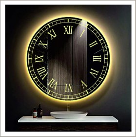 Resim Dnr-Mirror55 Cm Günışığı Ledli Tasarım Kumlamalı Banyo Aynası Makyaj Aynası Işıklı Ayna 