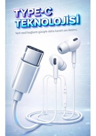 Resim Type-c Kablolu Kulaklık İphone 15 16 Serisi Ve Android Type-c Telefonlarla Uyumlu Mikrofonlu Diğer 