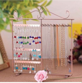 Resim Metal Küpe& kolye Standı ( 24 çift küpe & 10 kolyelik ) Bronz,Takı Düzenleme Organizatör 