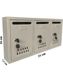 Resim Veta Metal Posta Kutusu 3'lü Gri 