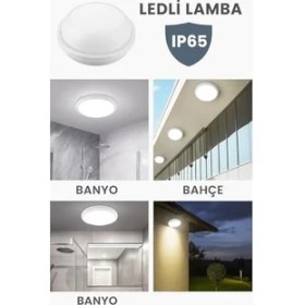 Resim Uray Home 20W Beyaz LED Tavan ve Duvar Lambası | IP65 Su ve Toz Geçirmez | 6500K Beyaz Işık | Banyo, Bahçe, Balkon ve Dış Mekan Kullanıma Uygun | Modern Armatür 