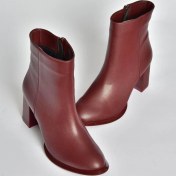 Resim V590166309 Bordo Kalın Topuklu Klasik Kadın Bot Bordo-suni Deri 