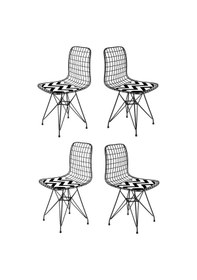 Resim Knsz kafes tel sandalyesi 4 lü mazlum syhaldo ofis cafe bahçe mutfak 