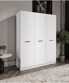 Resim Mdf 3 Kapaklı Bazalı 9 Bölmeli Yüklük-dolap Tamamen Mdf Dolap 