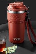 Resim Vagonlife TKK Yeni Koleksiyon 630ml Pipetli/Pipetsiz Kullanım Askılı Paslanmaz Çelik Termos Kahve Mug Matara 