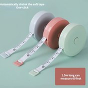 Resim Mini Esnek Ölçü Bandı, 152,4 cm/152,4 cm, Otomatik Tokalı, Cep Boyutu PVC, El İşi ve Dikiş Ölçümleri İçin Uygun. 