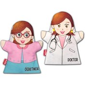 Resim 2 Parça Tox Meslekler El Kukla Set , Eğitici Oyuncak 