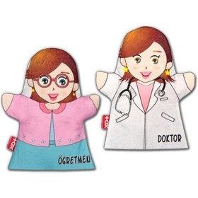 Resim 2 Parça Tox Meslekler El Kukla Set , Eğitici Oyuncak 