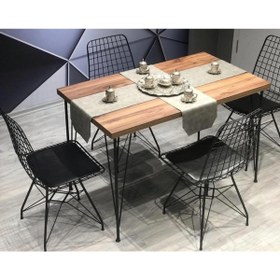 Resim Avvio Berra 4 Kişilik Yemek Masası Takımı-Mutfak Masası Takımı-Ceviz 