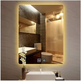 Resim GLOBAL LED MIRROR 60x70 Cm Dokunmatik Tuşlu Buğu Çözücü Ledli Banyo Aynası Dekoratif Ayna 