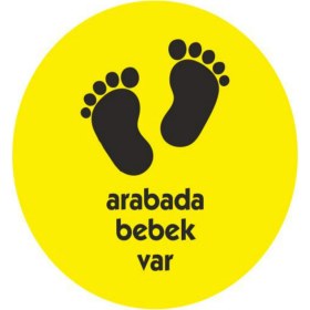 Resim Sticker Fabrikası Arabada Bebek Var Sticker 