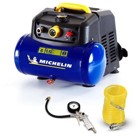 Resim Michelin MBL6V2 1.5HP 6Lt 8Bar Yağsız Hava Kompresörü + 5M Hava Hortumu + Lastik Şişirme Tabancası 