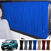 Resim Oto Pandami Volkswagen T4 - Transporter / Caravelle Kısa Şase 1990–2003 Uyumlu Mavi Raylı Oto Perde Takımı 