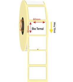 Resim 30x60 Eko Termal Barkod Etiket 1000'li Sarım 