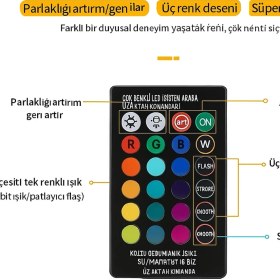 Resim Gmd Drone Çakarlı Lamba 7 Renk Harekete Duyarlı Kumandalı 4 Adet 