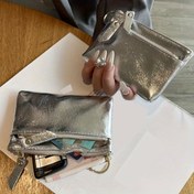 Resim PU Fermuarlı Küçük Cüzdan Kadınlar için Mini Küçük Çanta Çatlak Desenli Anahtar Çantası Kart Çantası Bozuk Para Cüzdanı Kadınlar için Tek Paket 
